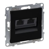 2XRJ45 SOCKET CAT6 UTP BLACK