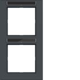 Cover frame double vertical, text field, A.1, anthracite