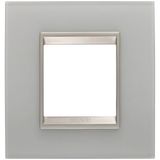 LUX INTERNATIONAL PLATE - IN GLASS - 2 MODULES - NATURAL REFLECTION - INNER FRAME MATT LIGHT BRONZE - CHORUSMART