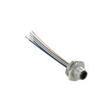M12 metallic male wired connector, 5 poles, for PG 13,5 threads