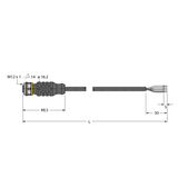 Actuator and Sensor Cable, PUR Connection Cable   RKC4.4T-P7X3.1-10/TXL