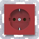 SCHUKO wall socket, plug-in type, A.x/C.x, glossy red