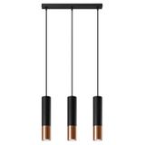 HANGING LAMP LOOPEZ 3L BLACK/COPPER GU10 3X40W IP20