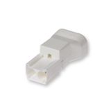 Coupler 2-p plug, str-rel, narrow, wht