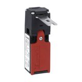 Limit switch, K series, key operated, 1 bottom cable entry. Dimensions to EN 50047, plastic body, contacts 2NC slow action. Straight key