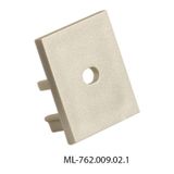 End cap with hole for PB, silver color, 1 pc