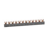 Fork type supply busbar, with 2P, 1 row for 6 modules