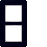 Frame 2gang, glass black