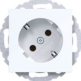SCHUKO wall socket 45°, plug-in class, A.x/C.x, light white glossy
