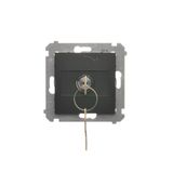 Momentary single switches with key - two positions ''0-1'', black matt, 5A