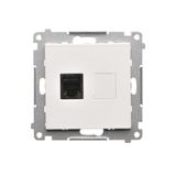 RJ12 single telephone socket, white matt