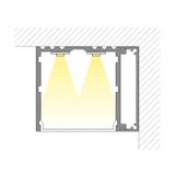 NV wall aluminum profile, 43x35 mm, White diffuser, complete, 2 m