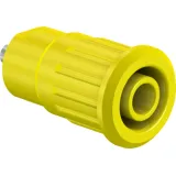 4 mm socket, solder connection, mounting Ø 12.2 mm, CAT III, CAT IV, yellow, 49.7091-24