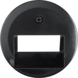 Central part RJ data socket 2-way, 45°, Series 1930/Glass, black