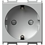 Socket with child protection, silver