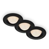 LED recessed spots-Set,black,3xLED/3W, IP44