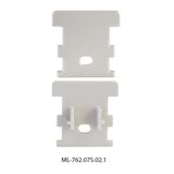 End cap for BV with hole, silver color, 1 pc
