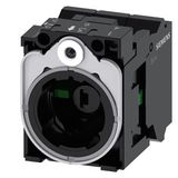 Holder for 3 modules, metal, 1 NO, 1 NO, LED module, white, 24 V AC/DC
