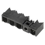 PCB plug-in connector, male header, closed side, Middle flange, THT solder connection, 7.62 mm, Number of poles: 4, 90°, Solder pin length (l): 3.2 mm, tinned, black, Box