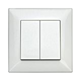 Two-gang One-way switch, complete, cage clamps, white