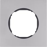 Frame 1gang, flat, R.8, stainless steel