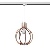 HANGING LAMP 3 PHASE ARANCIA NATURAL WOOD E27 WHITE