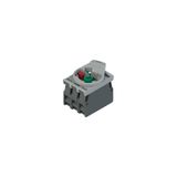 Complete unit with green LED holder, contact block 1NC+1NO and fixing adapter