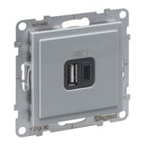 2XUSB TYPE A+C ALUMINIUM