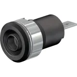 4 mm socket, flat plug connection, mounting Ø 12.2 mm, CAT III, black, 23.3070-21