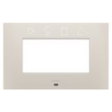 EGO SMART PLATE - IN PAINTED TECHNOPOLYMER - 4 MODULES - NATURAL BEIGE - CHORUSMART