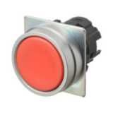 Pushbutton A22NZ Ã˜22, bezel brushed metal, FLAT, Alternate, CAP COLOR A2270271E