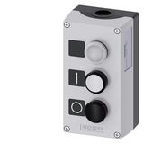 Enclosure for command devices, 22 mm, round, button white