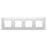 ONE INTERNATIONAL PLATE - IN PAINTED TECHNOPOLYMER - 2+2+2+2 MODULES HORIZONTAL - SATIN WHITE - CHORUSMART