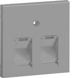 Central plate 55 UAE TYP B/D 2-gang, alu