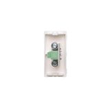 IP44 single socket outlet with frame seal - transparent flap, 16A, cream white/electro white