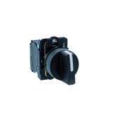 Selector switch, Harmony XB5N XB7N, plastic, black, 22mm, short handle, 3 position, stay put, 2 NO