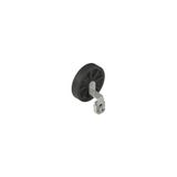 Adjustable shaped metal revolving lever with rubber roller, ? 50 mm