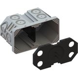 Flush-mounted box 2x1 with cover and separation wall