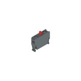Base fixing contact block E2 series, 1NC slow action