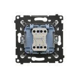 Double switch with LED indicator light, (module), Simon 24, IP20/IP44, 10AX, graphite mat