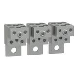 aluminium cable connectors, TransferPacT, for 6 cables 1.5 to 35 mm², Frame 250A, 3P, set of 3