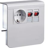 acc.box SL20080 socket+2 loudsp p.white