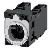 Holder for 3 modules, 1 NO + 1 NC, 1 NO + 1 NC, LED module, yellow, 6-24 V AC/DC