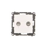 RTV final aerial socket for pass-through socket, module, white matt