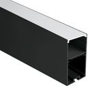 Alu Profile + PC opal cover, end caps, 2m, black