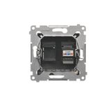 SAT-SAT-RTV double aerial socket, module, black matt