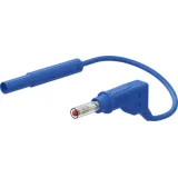 Measuring lead with (4 mm lamella plug, straight) to (4 mm lamella plug, straight), 1 m, blue, PVC, 1.0 mm², CAT II, 66.1048-10023
