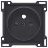 Finishing set for socket outlet with pin earthing and shutters, for Niko Rocker and Niko Toggle, anthracite coated