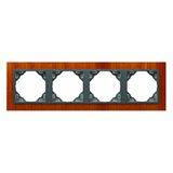 FOUR-GANG FRAME MAHOGANY/GRAY