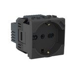 LL - PRESA ITA P40+USB 18W TIPOC ANTRACITE